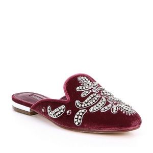 Antonio Melani Oguna Jeweled Velvet Mules